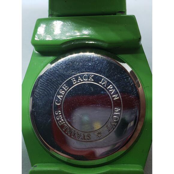 Eikon women\'s watch. Bright green watch with jeweled bevel. Bangle style band main image 4